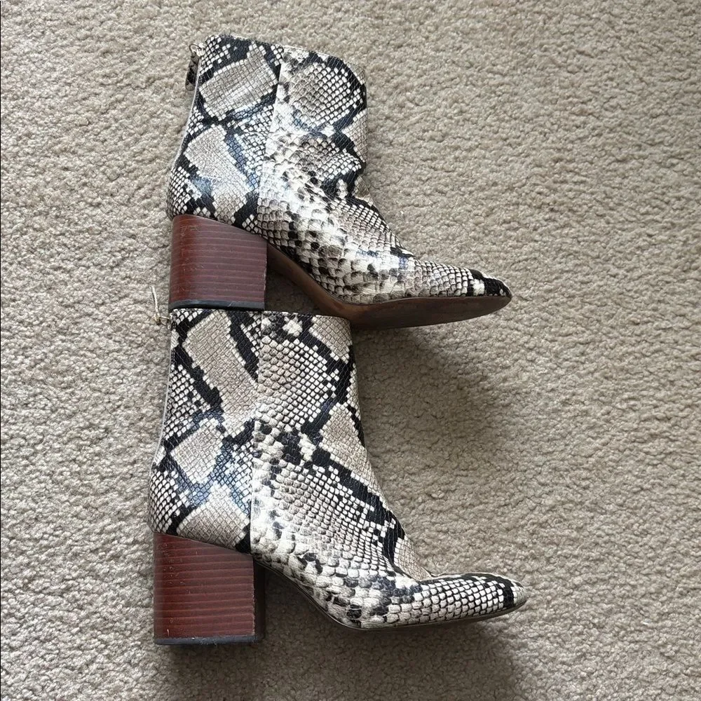 J. Crew Sadie Boots in Snake-Embossed Leather Sz 9.5